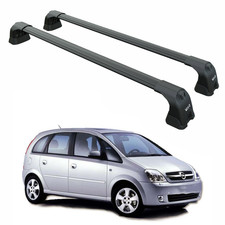 For Opel Meriva A 2003-2010 Roof Rack System Carrier Cross Bars Aluminum Black