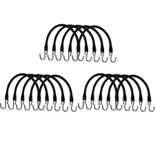 Set of (15) 15" Inch Heavy Duty Natural Rubber Bungee Cords with S Hooks