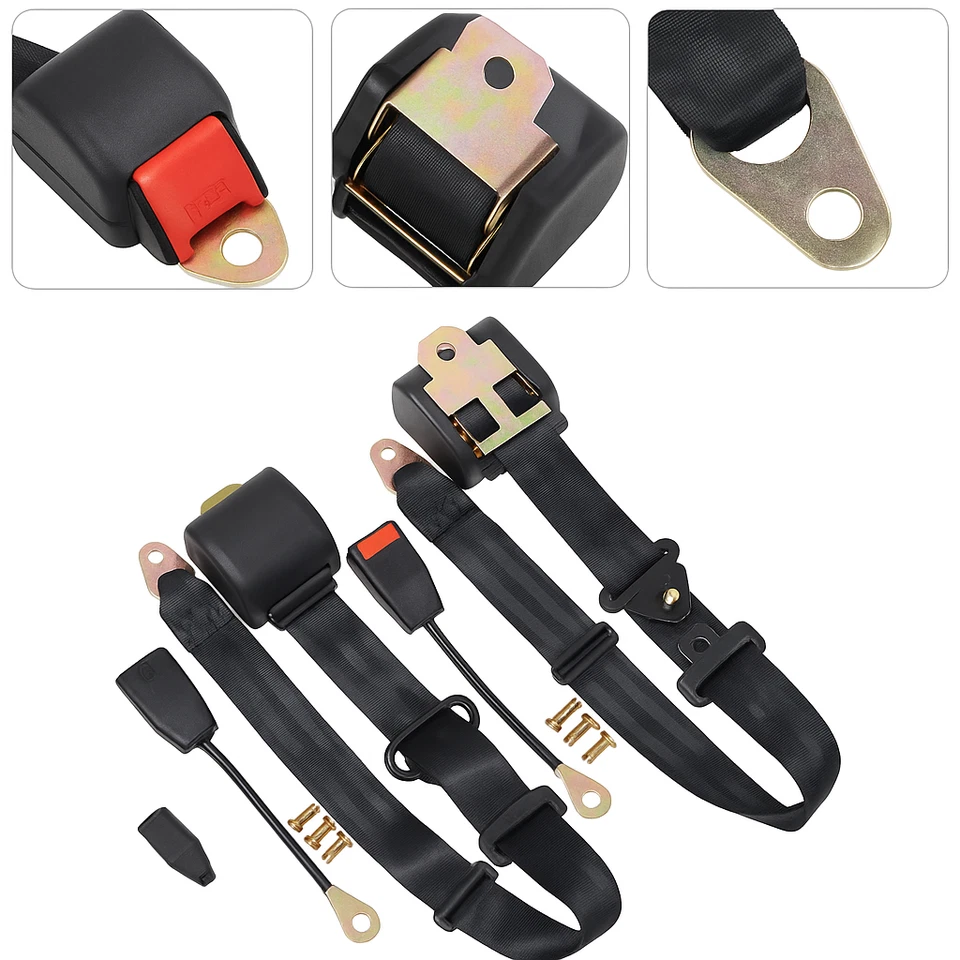 Compatible con Cinturones de Seguridad Mercedes-Benz 2 piezas Delanteros 3 Puntos Ajuste Universal Foto 2 de 4