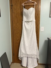 Women  s Mermaid Strapless White Wedding Dress Size 12