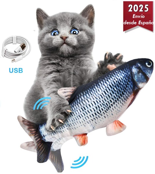 Juguete Interactivo Pez Eléctrico Automático 3D Para Gatos - Catnip Fish Toys