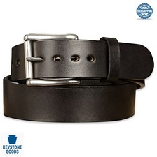 Men's Leather Belt 1.75 Inch Wide Full Grain 15oz USA Made Removable Stainless