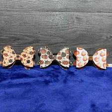 Dog Bow tie For Collar W/ Elastic Band Faux Leather Bundle Of 3 Fall Bows