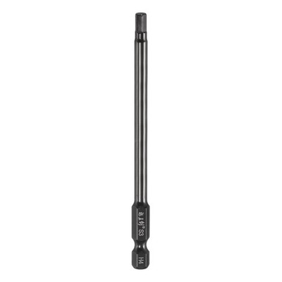 4mm Metric Hex Head Wrench Drill Bit 100mm Length Magnetic Bits, Black