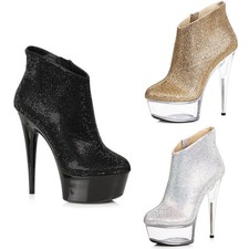 Ellie 6" Rhinestone Stiletto Bootie Adult Women Shoes Boots Pole Dance 609/Andi