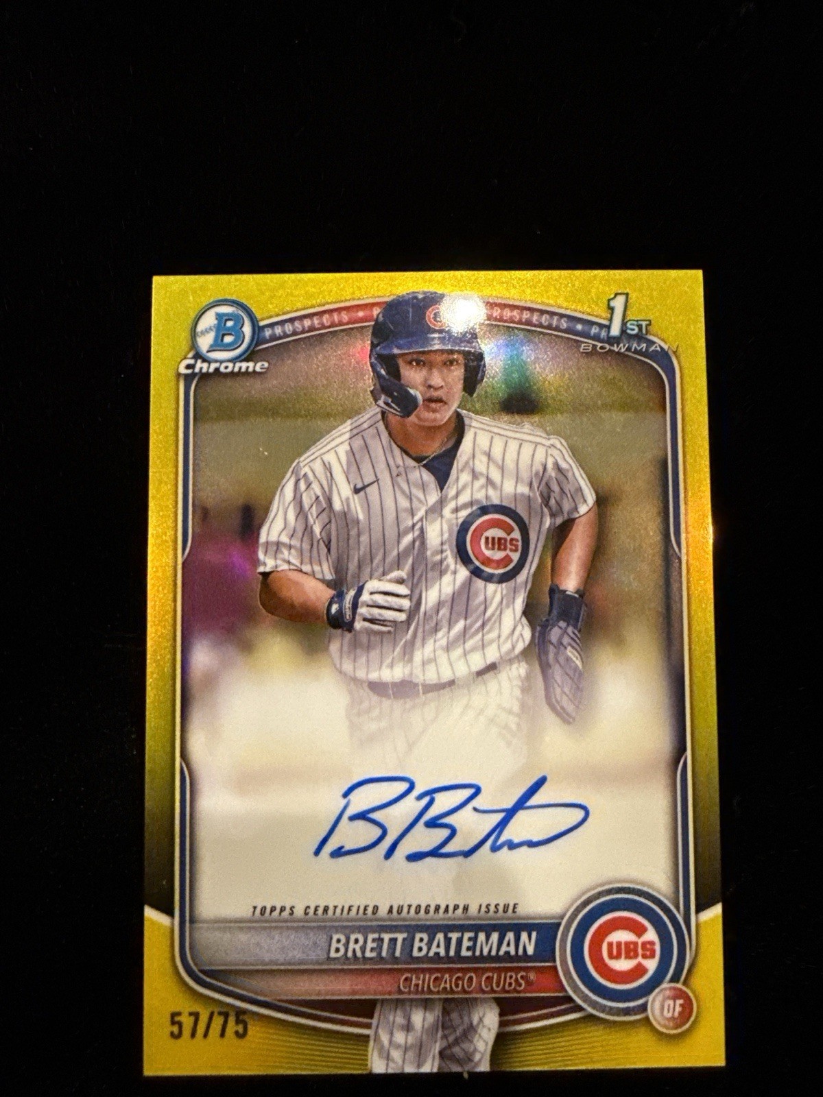 2025 Bowman Chrome Brett Bateman 1st Bowman Yellow  Auto /75 Cubs CPA-BBA