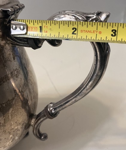 "Cafetera tetera vintage FB Rogers plateada con patas ornamentada estilo victoriano 9,5""" - Imagen 9 de 24
