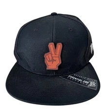 Branded Bills Hat Cap Black Peace Sign Essential 200 Mesh Snap Back Adjustable