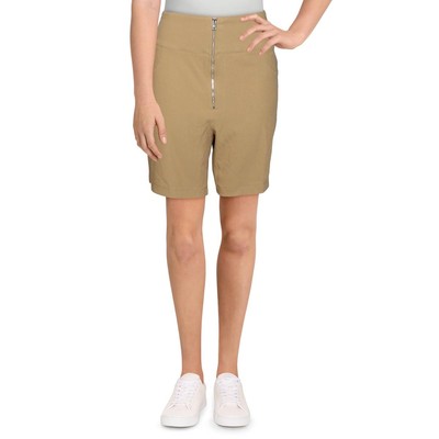 Danielle Bernstein Womens High Waist Solid Woven Bike Shorts BHFO 4535