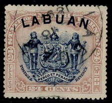 NORTH BORNEO - Labuan QV SG100a, 24c lilac-brown, FINE USED. Cat &pound;70. CDS
