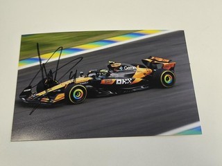 LANDO NORRIS SIGNED 2025 MCLAREN F1 13x18 SEASON PHOTO RARE WORLD CHAMPION