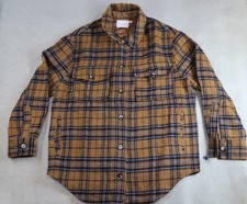 Lush Brand Brown &blue Plaid Women’s Flannel Shirt Jacket Shacket Size Small