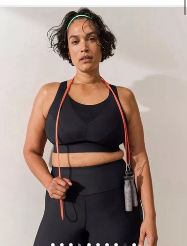 NWT ATHLETA Invincible Bra 36 C 36C Black Sports Bra High Impact Compression Bra - Picture 5 of 6