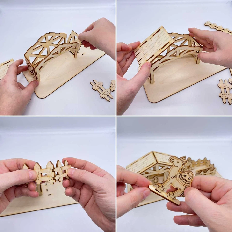 Weihnachtskrippe aus Birkensperrholz Holzbastelset -zum bemalen, Kinder geeignet - Bild 4 von 4