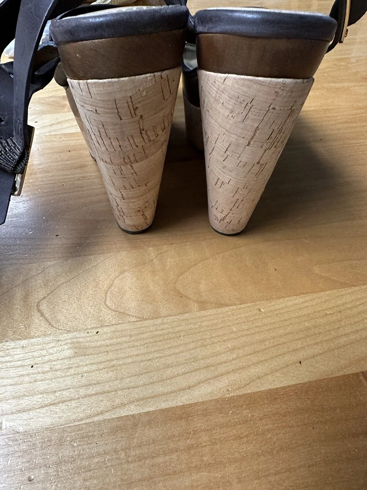 Sandalia de Verano Rachel Zoe Sharon Cuña Marrón Cuero Corcho Talla 9 - Original $355.00 Foto 4 de 4