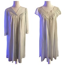 Vintage Shadowline Light Blue Nightgown 2 piece Set Peignoir Nylon Midi Medium
