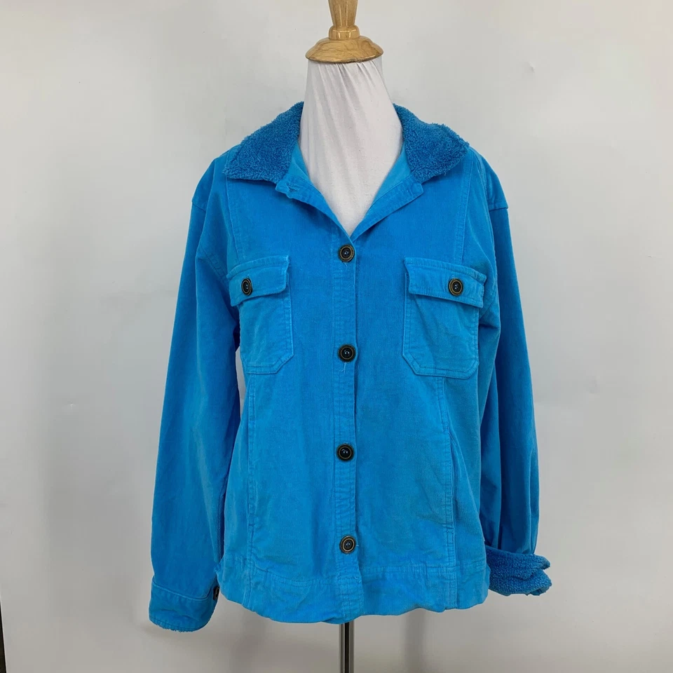 Chaqueta Fresh Produce para mujer L grande galleta monstruo imitación piel cuello puños abatibles Foto 2 de 4