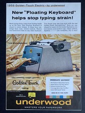 Vintage 1959 Underwood Golden-Touch Electric Typewriter Print Ad thumbnail