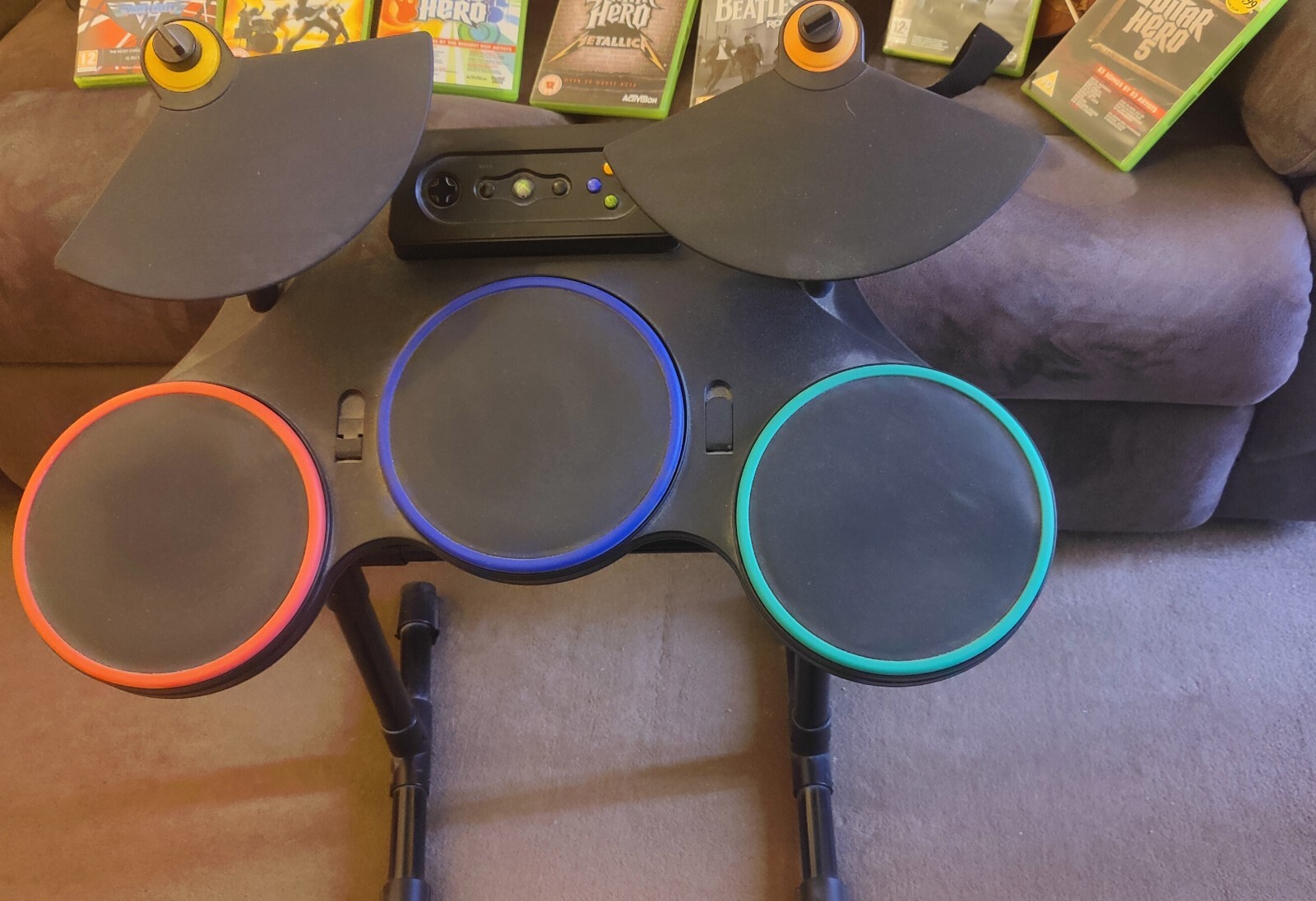 XBox 360 guitar hero (7 games 3 Guitars and a set of drums) eBay