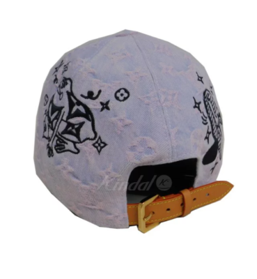 LOUIS VUITTON LV Monogram Denim Men's Cap Cartoon M8158M Blue Pink