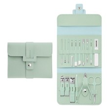 16Pcs Stainless Steel Nail Clipper Set Manicure Pedicure Care Tools Kit Green