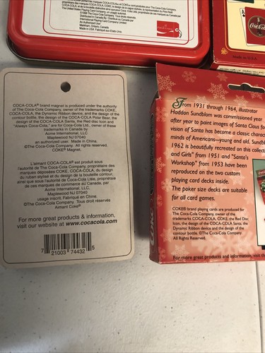 3 Sealed Vintage Coca-Cola Christmas/Santa Clause Playing Cards/1 Magnet/1 Yoyo! - Picture 10 of 10