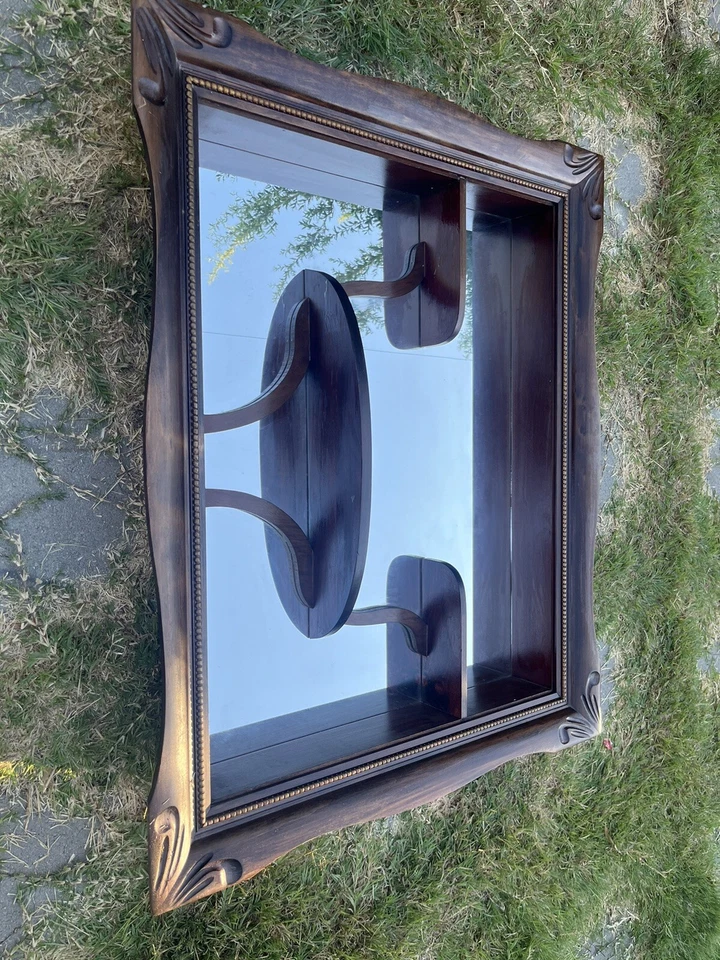 Vitrina de curiosidades colgante de pared con espejo años 40 28 34 X 5 Foto 2 de 4