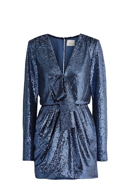Cinq a Sept Skylar dress, onyx (blue) sequin dress, Size Small (4) | eBay