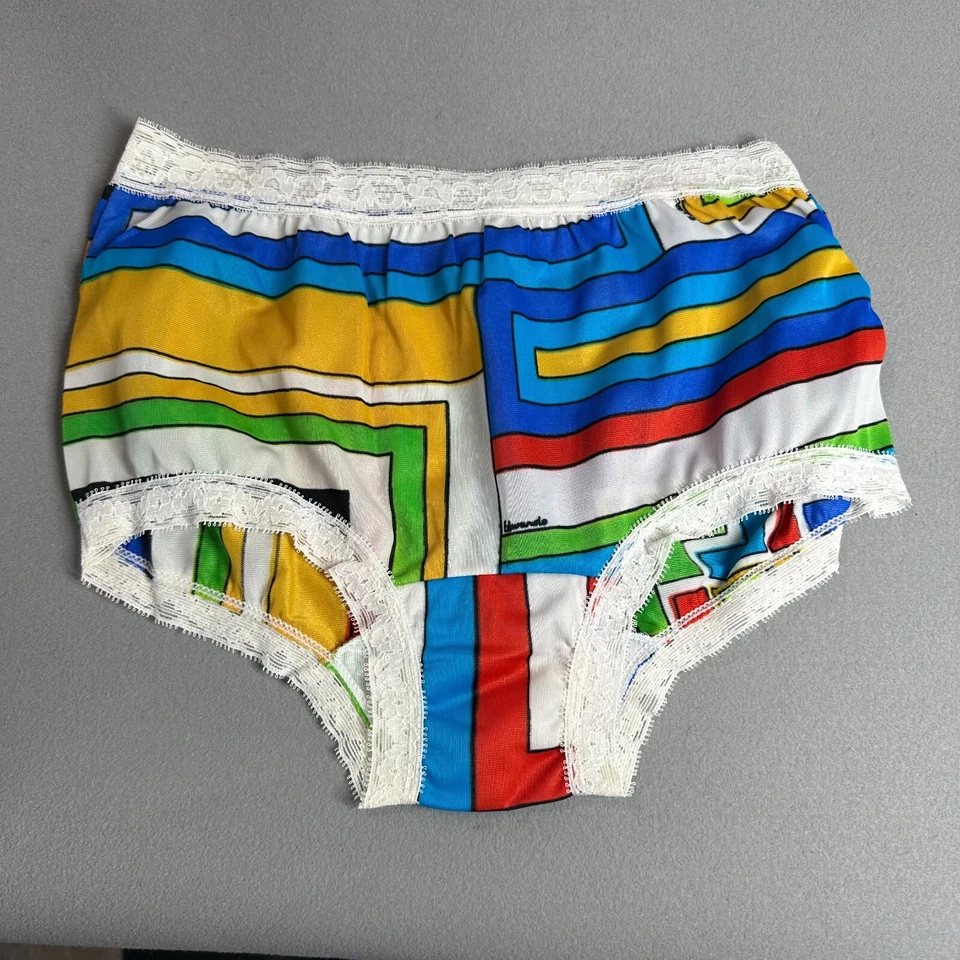 De Colección Años 60 Bragas Mujer 6 M Sears NUEVO NOS Nailon Bikini Mondrian Colorblock Arte Foto 2 de 4