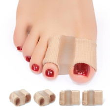 Gel Bunion Toe Separators W/Fabric Lining for Big Toe, Silicone Toe Spacers B...
