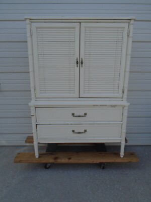 Henry Link Faux Bamboo Armoire Regency Bali Hai Highboy Cabinet