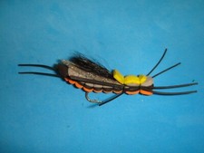 FLY FISHING FLIES - Orange Foam CLUB SANDWICH SALMONFLY ADULT size #8** (6 pcs.)