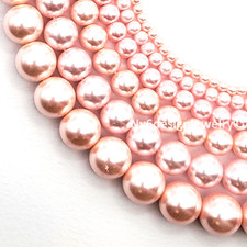 Pink Glass Pearl Round Loose Bead 3mm, 4mm, 6mm, 8mm, 10mm, 12mm 16" Strand 29
