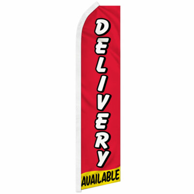 Delivery Available Advertising Swooper Feather Flag Restaurant Delivery