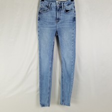 We The Free People Jeans Women 25 Blue Krissy Skinny Distressed Light Wash Denim