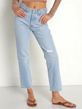 NEW LEVI'S WEDGIE STRAIGHT LUXOR AGAIN LIGHT WASH JEANS FREE PEOPLE SIZE 27