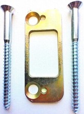 SCHLAGE Deadbolt Strike Antique Brass Finish With Screws.