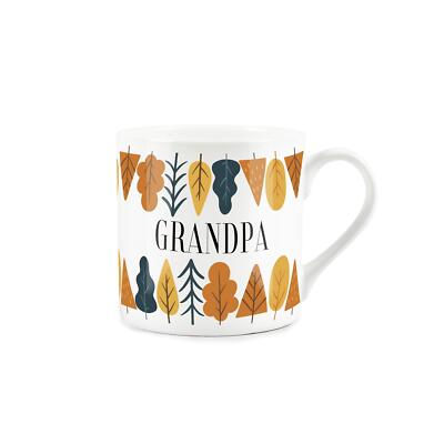 Bone China Tasse - Autumn Trees - Opa Baum Geschenkbecher personalisiert Opa Tasse