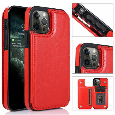 For iPhone 17 Air 16 15 14 13 PRO MAX Magnetic Case PU Leather Shockproof Card