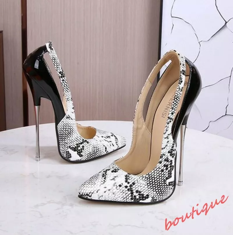 Metal stiletto hotsell high heels
