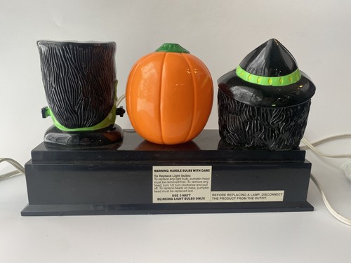 Vintage SPOOKSTERS Blinking Halloween Decoration Witch JOL Frankenstein Hilco - Picture 7 of 12