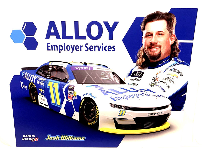 2025 JOSH WILLIAMS KAULIG RACING #11 CHEVROLET ALLOY NASCAR XFINITY POSTCARD