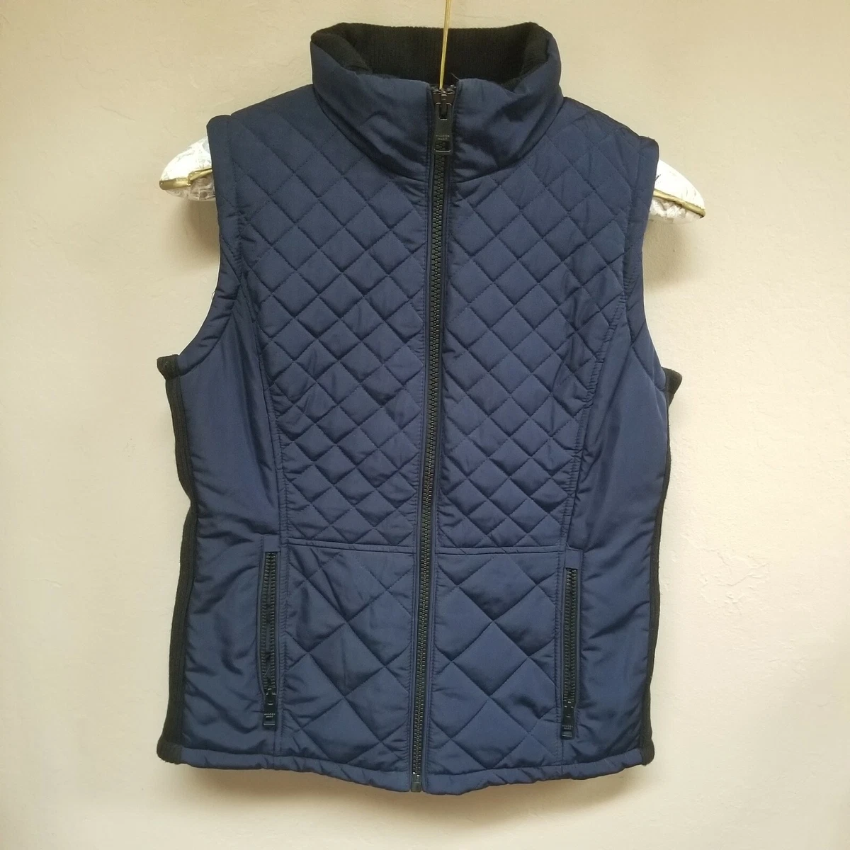 Andrew Marc Womens Small Full Zip Quilted Vest Jacket Insulated Pockets