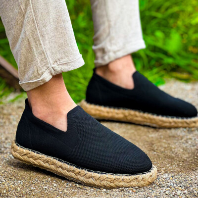 Men\'s Suede Espadrilles - Classic Slip-On Shoes - Rubber Sole Men main image 3
