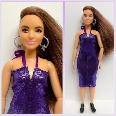 Purple Sparkles Dress Fits Curvy Barbie Handmade *Dress Only