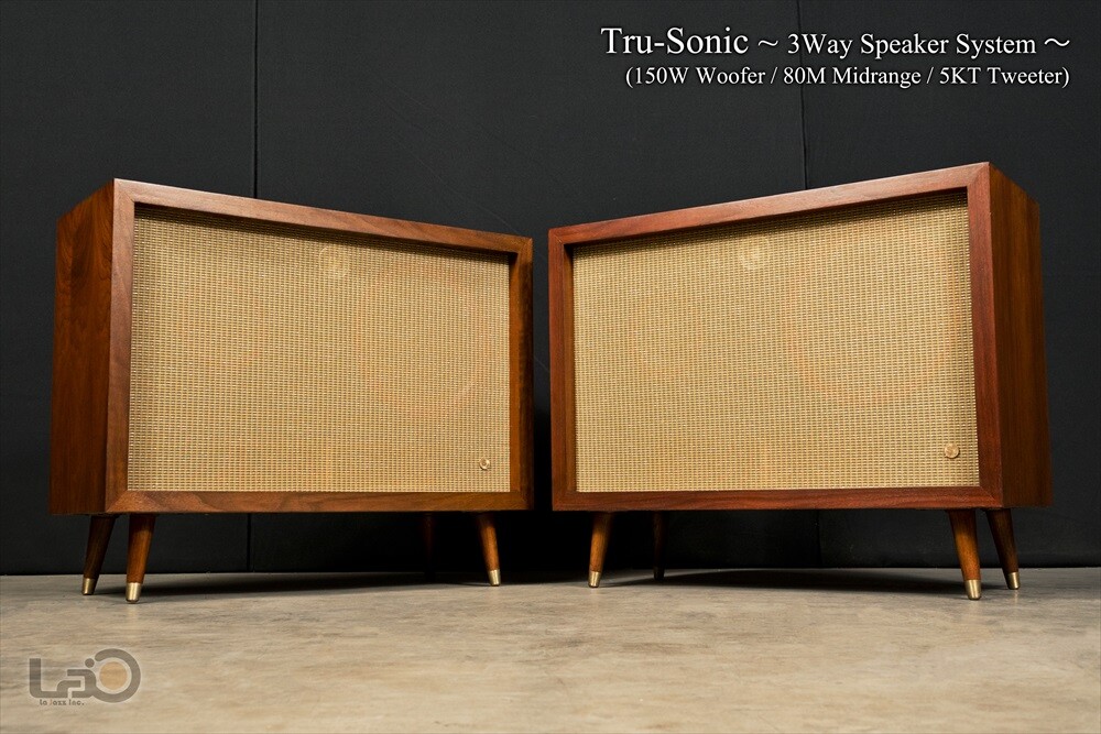 Tru-sonic 3WAY 3SPEAKER SYSTEM w/Cabinet Pair (worldwide shipping