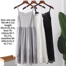 Women Lace Mesh Slip Layered Vest Underdress Extender sling Dress Petticoat