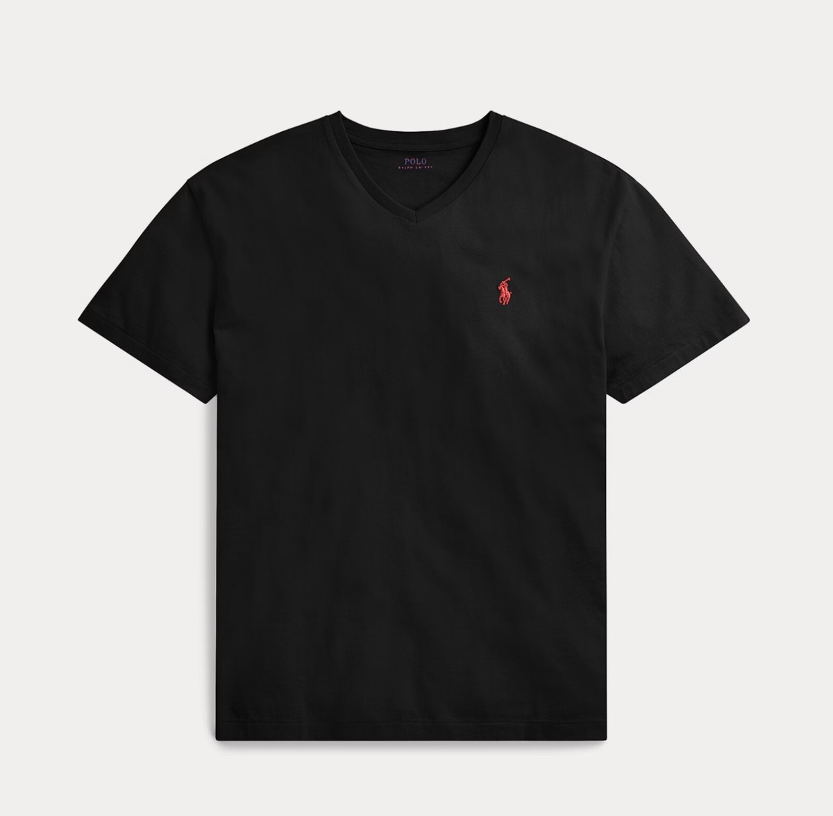 NWT Polo Ralph Lauren Big & Tall Solid BLACK Short Sleeve V-Neck