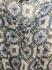 NEW ADRIANNA PAPELL Print Chiffon loose fit dress - nouveau boho - blue multi XS