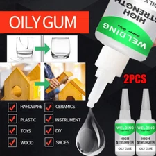 2PCS Uniglue Universal Super Glue Welding High-Strength Oily Glue Mighty Insta